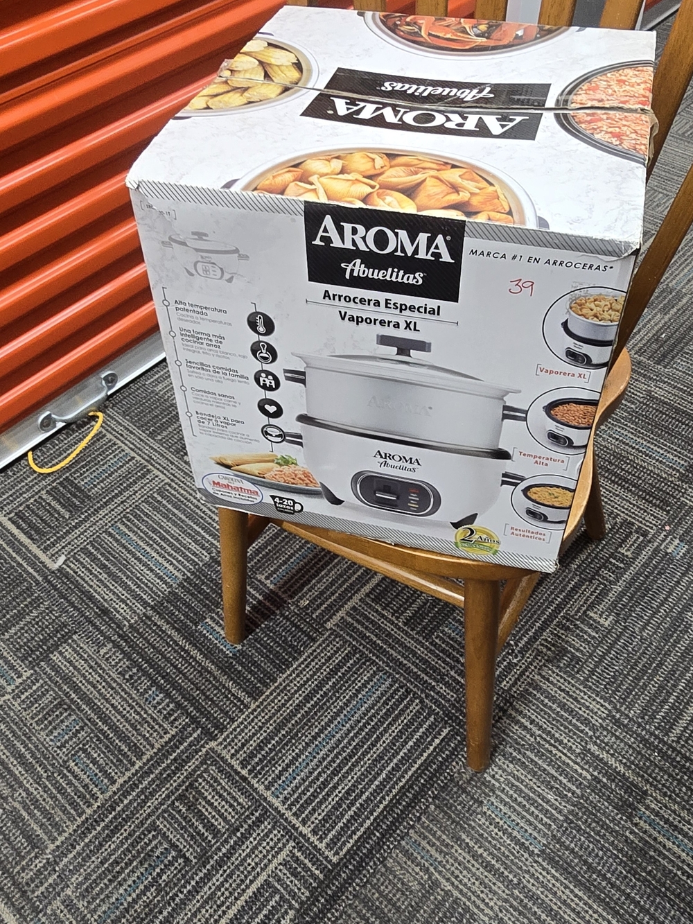 Roma Abuelitas Rice Cooker and Steamer - White with Black Accents